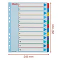 Tekturowe indeksy Esselte Mylar z przednią kartką wielokrotnego zapisu, A4 Maxi, Mieszane kolory