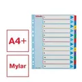 Tekturowe indeksy Esselte Mylar z przednią kartką wielokrotnego zapisu, A4 Maxi, Mieszane kolory