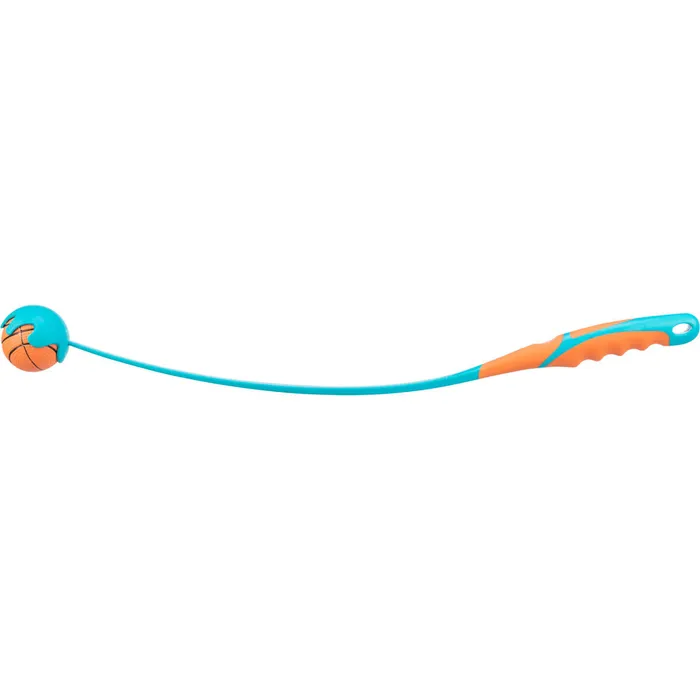 Główne zdjęcie produktu Katapult gum.rukojeť s mech.míčem, velký 6cm/60cm TRIXIE