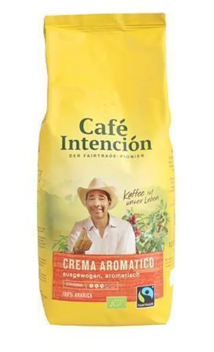 Główne zdjęcie produktu Káva "Café Crema BIO", pražená, zrnková, 1000 g, Café Intención ecológico,