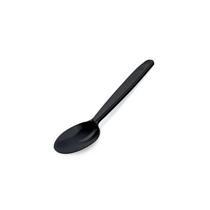Główne zdjęcie produktu Kávová lžička (PP) opakovaně použitelná černá 13cm [50 ks]