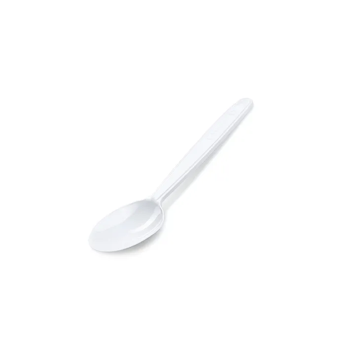 Główne zdjęcie produktu Kávová lžička (PP) znovu použitelná bílá 13cm [50 ks]