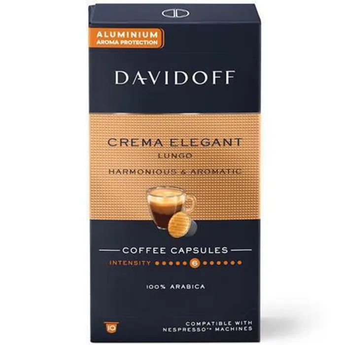 Główne zdjęcie produktu Kávové kapsle "Crema Elegant Lungo", 10 ks, DAVIDOFF 522672