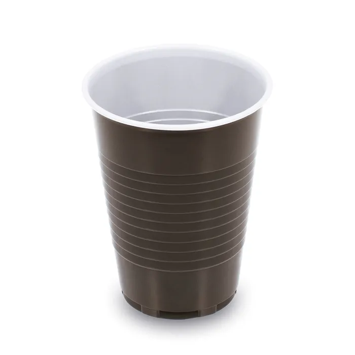 Główne zdjęcie produktu Kávový kelímek hnědo-bílý 0,18 l -PP- (průměr 70 mm) [100 ks]