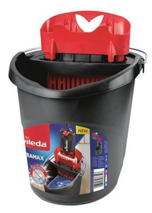 Główne zdjęcie produktu Kbelík se ždímacím košem, VILEDA "Ultramax", šedo-černý