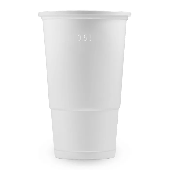 Główne zdjęcie produktu Kelímek bílý 0,5 l -PP- (průměr 98 mm) [50 ks]