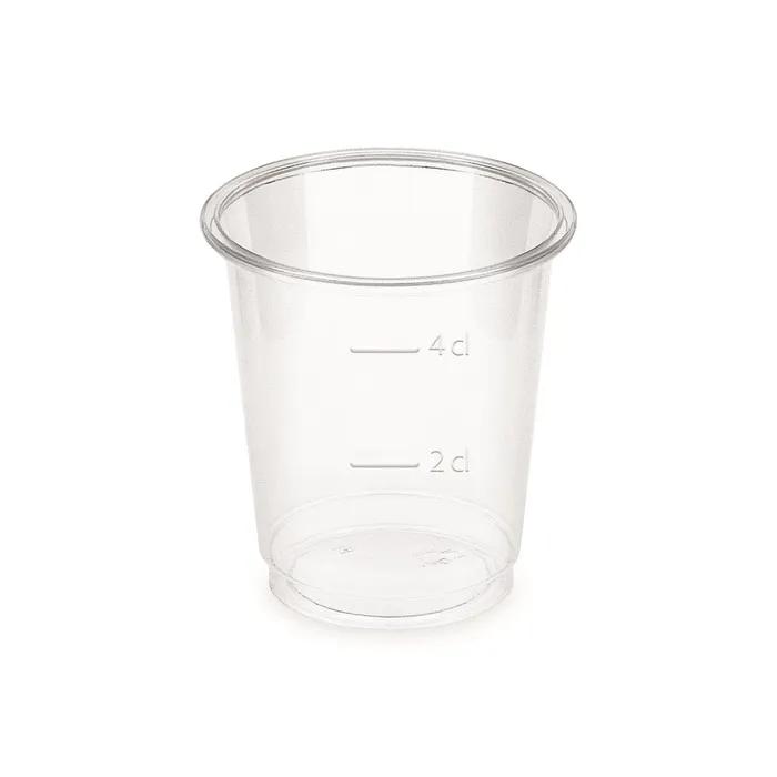 Główne zdjęcie produktu Kelímek čirý (PLA) -BIO- 2 cl / 4 cl (průměr 48 mm) [40 ks]