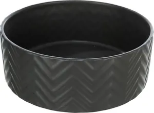 Miska ceramiczna 0,4 l/o 13 cm, karbowana, czarna