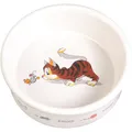Biała ceramiczna miska z motywem kota i myszy 200ml/11cm