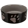Miska ceramiczna - brązowa/ciemnoszara + motyw łapki 0,3 l/o 12 cm