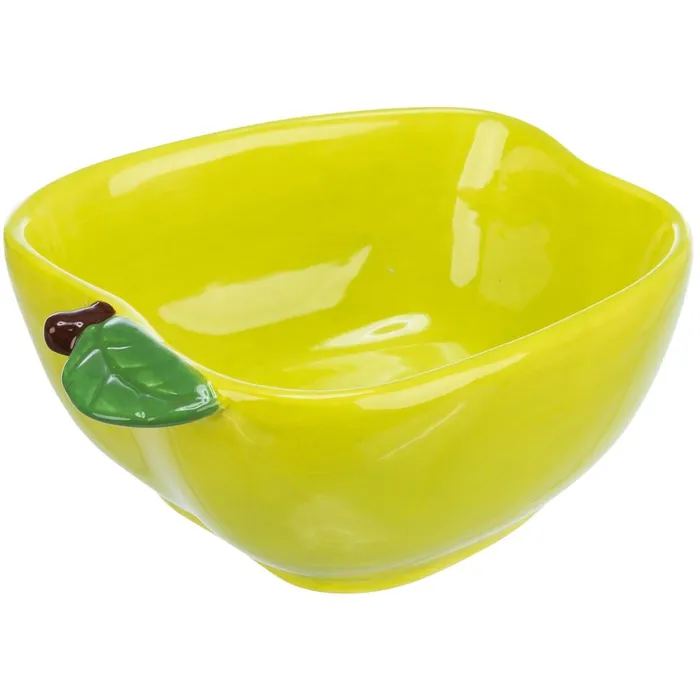 Główne zdjęcie produktu Keramická miska JABLKO (morče,králík), 180 ml/ 12 x 11 cm, zelená