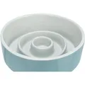 Miska ceramiczna do karmienia powolnego, kółka, szaro-niebieska 0,9 l/o 17 cm
