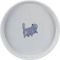 Miska ceramiczna dla kotów niska i szeroka 0,6 l/o 23 cm, kolor szary