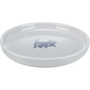 Miska ceramiczna dla kotów niska i szeroka 0,6 l/o 23 cm, kolor szary