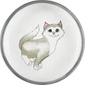 Następne zdjęcie produktu Ceramiczna miska dla kotów z krótkim nosem 0,3l/15cm szaro-biała
