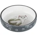 Następne zdjęcie produktu Ceramiczna miska dla kotów z krótkim nosem 0,3l/15cm szaro-biała