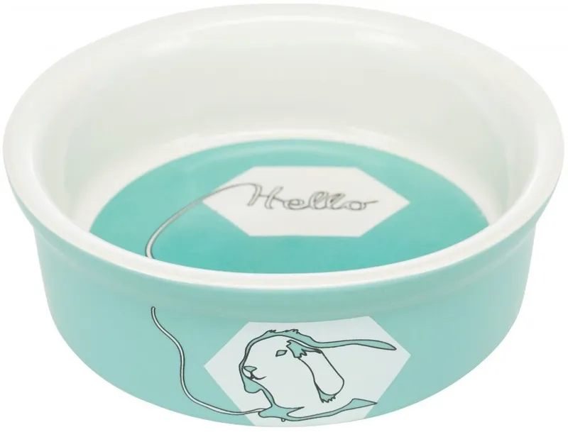 Główne zdjęcie produktu Keramická miska pro králíky HELLO COMIC, 240 ml/o 11 cm