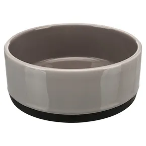 Miska ceramiczna z gumowym brzegiem, szara 0,4 l/o 12 cm