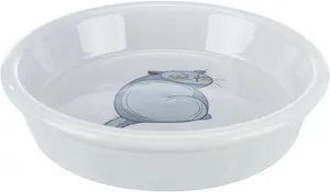 Miska ceramiczna z motywem kota, 0,25 l/o 13 cm, kolor szary