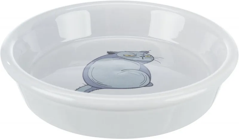 Główne zdjęcie produktu Keramická miska s motivem kočky, 0.25 l/o 13 cm, šedá