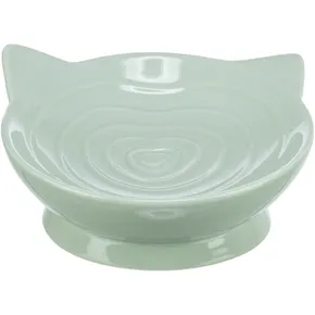 Miska ceramiczna VIVIANA, kształt głowy kota, 0,15 l/o 14 cm, kolor szałwiowy