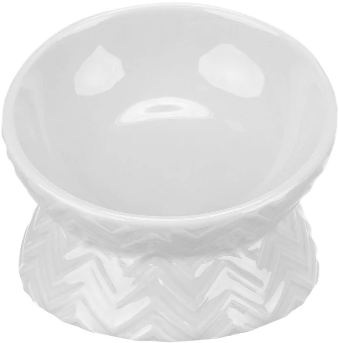 Główne zdjęcie produktu Keramická miska vyvýšená, ergonomický tvar, 0,15 l / 13 cm, světlešedá