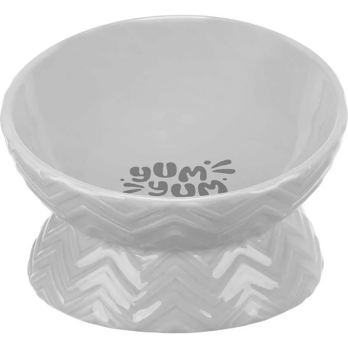 Główne zdjęcie produktu Keramická miska vyvýšená, ergonomický tvar, 0,35 l / 17 cm, šedá