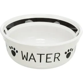Miska ceramiczna WODA, biało-czarna 1,6 l/o 20 cm