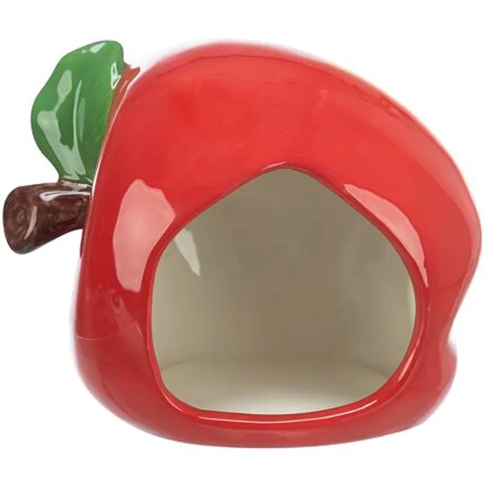 Główne zdjęcie produktu Keramický domeček JABLKO (křeček,myš), 13 x 10 x 10 cm, červená