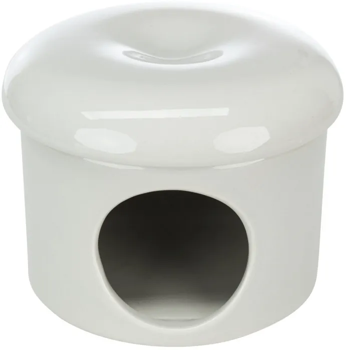 Główne zdjęcie produktu Keramický domek, 1 vchod, odnímatelná stříška, o 16 × 12 cm, tmavošedá