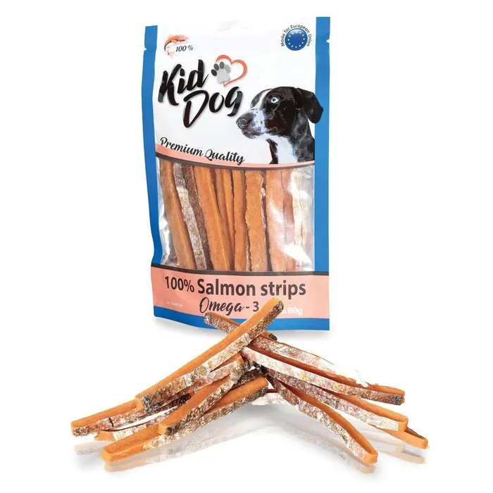 Główne zdjęcie produktu KIDDOG 100% lososové proužky 80 g