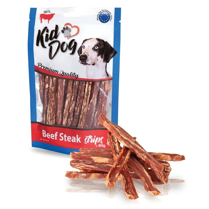Główne zdjęcie produktu KIDDOG hovězí steak v proužku 80 g