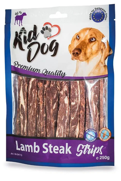 Główne zdjęcie produktu KIDDOG jehněčí steak v proužku 12/0,8 cm 250 g