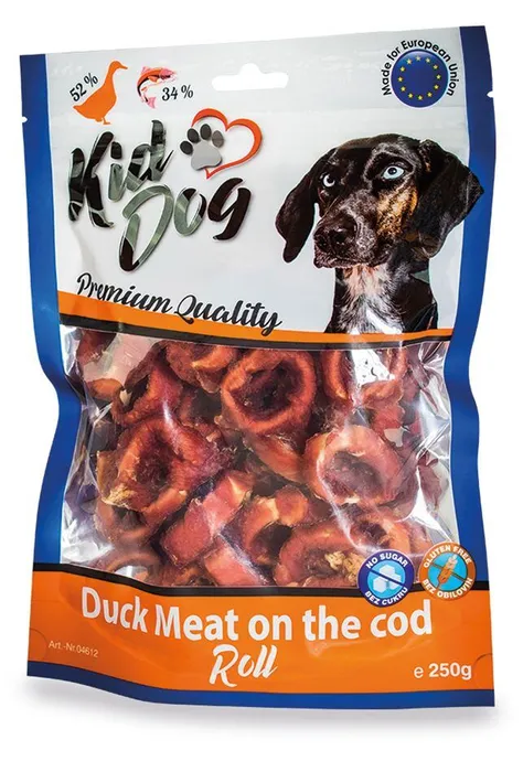 Główne zdjęcie produktu KIDDOG kachní masíčko na tresčí rolce 250 g