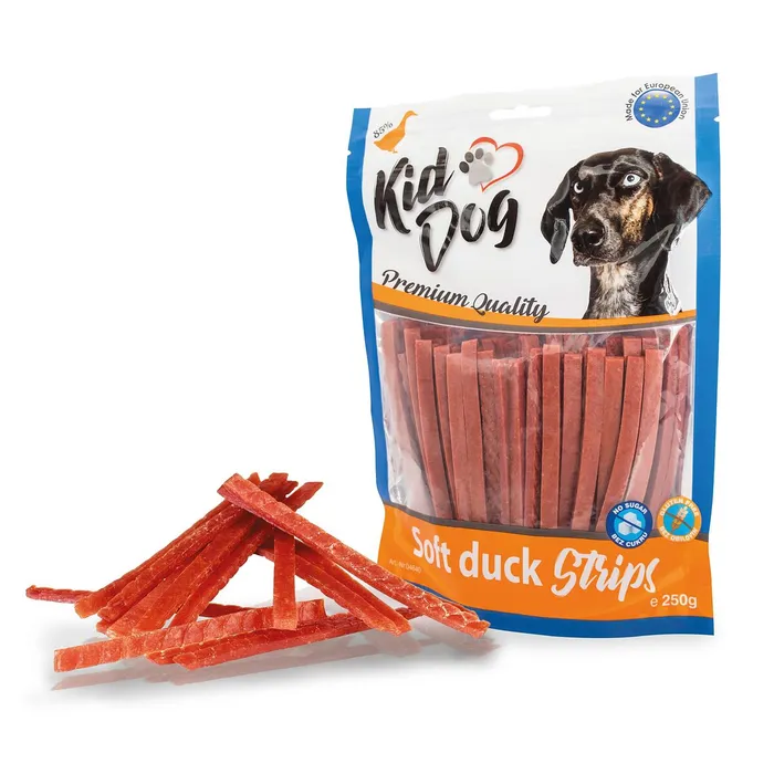 Główne zdjęcie produktu KIDDOG kachní proužek, měkké masíčko 250 g