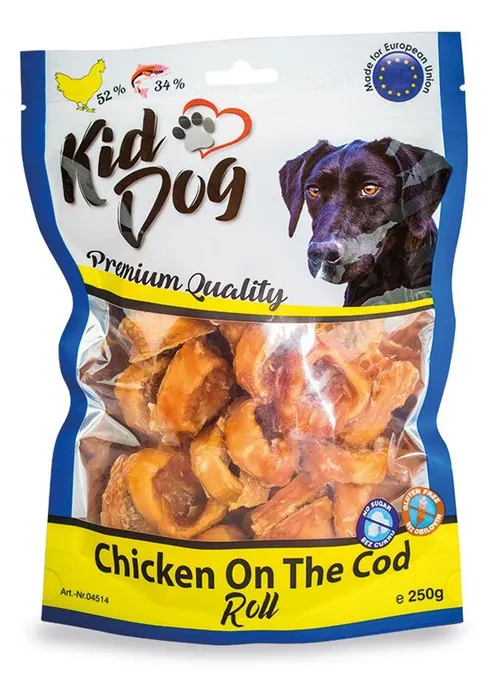Główne zdjęcie produktu KIDDOG kuřecí masíčko na tresčí rolce 250 g