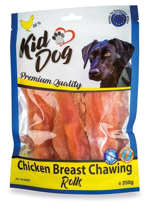 Główne zdjęcie produktu KIDDOG kuřecí prsa (lízátko) na buvolí tyčce 250 g