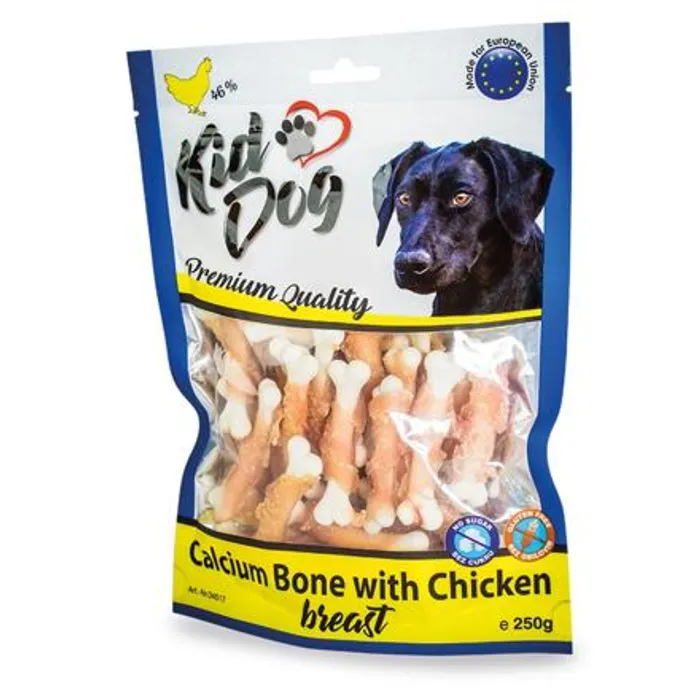 Główne zdjęcie produktu KIDDOG kuřecí prsa na kalciové kostičce 250 g