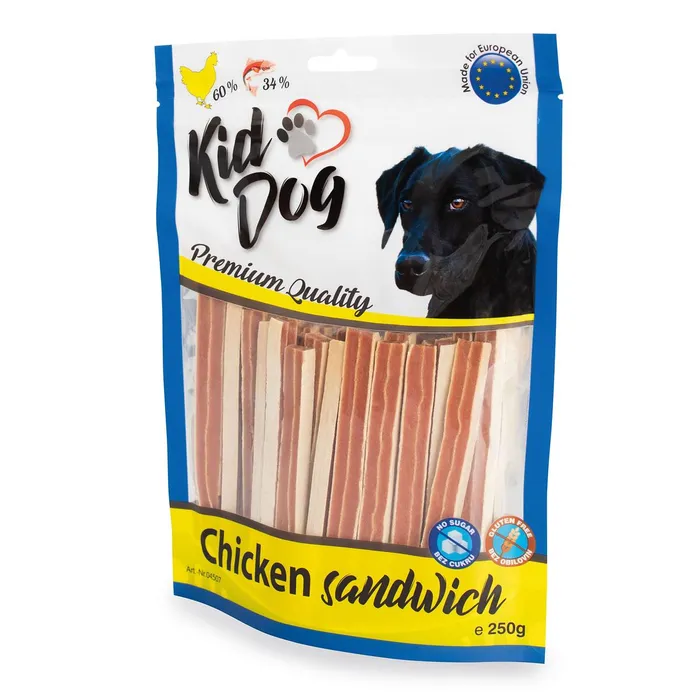 Główne zdjęcie produktu KIDDOG kuřecí sendvič s treskou 250 g
