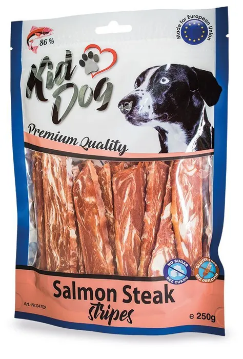 Główne zdjęcie produktu KIDDOG lososový steak v proužku 250 g