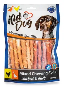 KIDDOG mieszanka paluszków bawołów z mięsem kurczaka i kaczki - 8 mm/12 cm 250 g