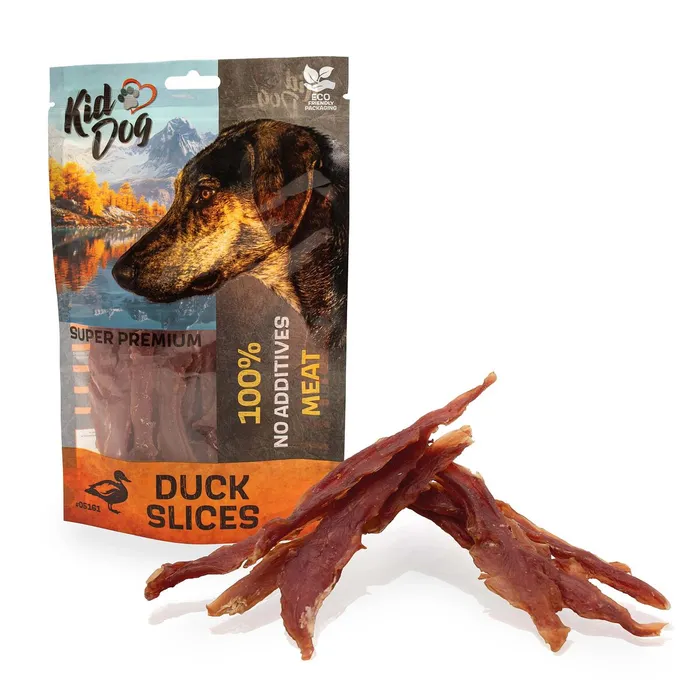 Główne zdjęcie produktu KIDDOG SUPER PREMIUM 100% kachní prsa bez aditiv, proužky 80 g