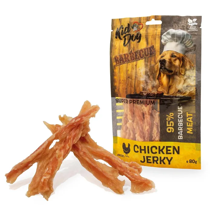Główne zdjęcie produktu KIDDOG SUPER PREMIUM kuřecí prsa Barbecue, kroucené proužky 80 g