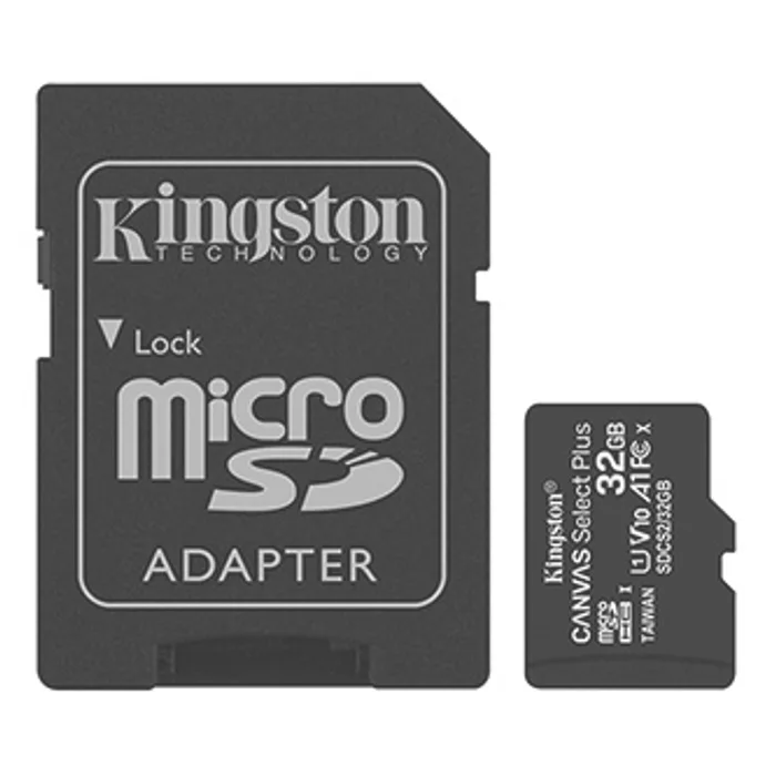 Główne zdjęcie produktu Kingston paměťová karta Canvas Select Plus, 32GB, micro SDHC, SDCS2/32GB, UHS-I U1 (Class