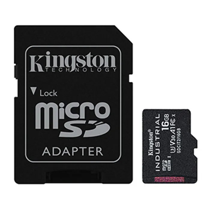 Główne zdjęcie produktu Kingston paměťová karta Industrial C10, 16GB, micro SDHC, SDCIT2/16GB, UHS-I U3 (Class 10