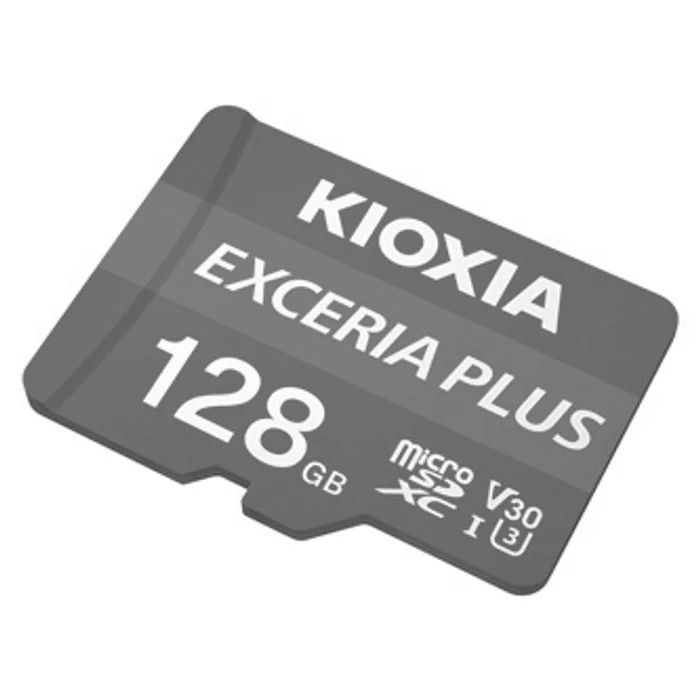 Główne zdjęcie produktu Kioxia Paměťová karta Exceria Plus (M303), 128GB, microSDXC, LMPL1M128GG2, UHS-I U3 (Clas