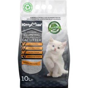 KITTYMAX zbrylający, bezpyłowy biały bentonit 10 l