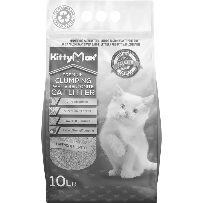 Główne zdjęcie produktu KITTYMAX hrudkující, bezprašný bílý bentonit LAVENDER 10 l
