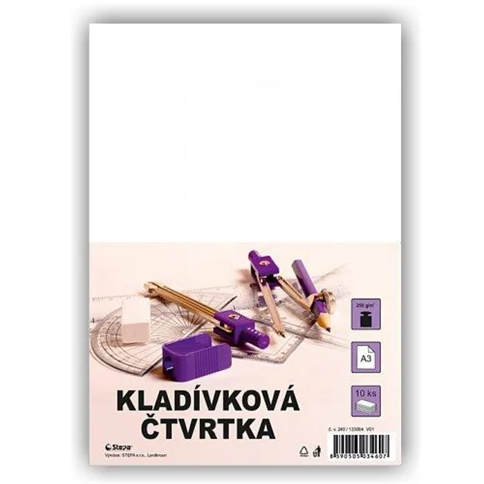 Główne zdjęcie produktu Kladívková čtvrtka A3/10/250g - bílá