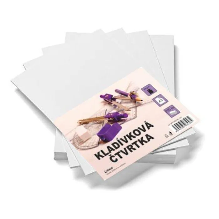 Główne zdjęcie produktu Kladívková čtvrtka A3/200/250g - bílá